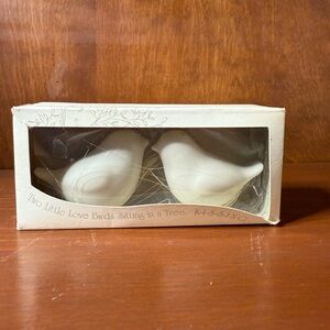 White Ceramic Love Birds Figurines